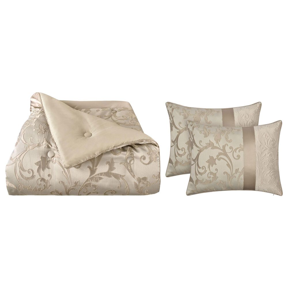 J. Queen New York Spectra 3-Piece Full/Queen Comforter Set in Taupe, , large