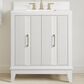 37B Fenwick 30" Single Bathroom Vanity in Bright White with Glossy White Composite Stone Top and Backsplash, , large
