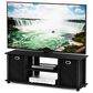HOMLUX 41.7" Entertainment Center TV Stand with Storage Bins in Black, , large