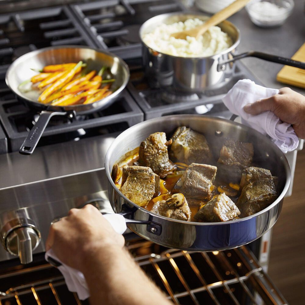 Kitchenaid 10-Piece 5-Ply Clad Cookware Set in Stainless Steel, , large