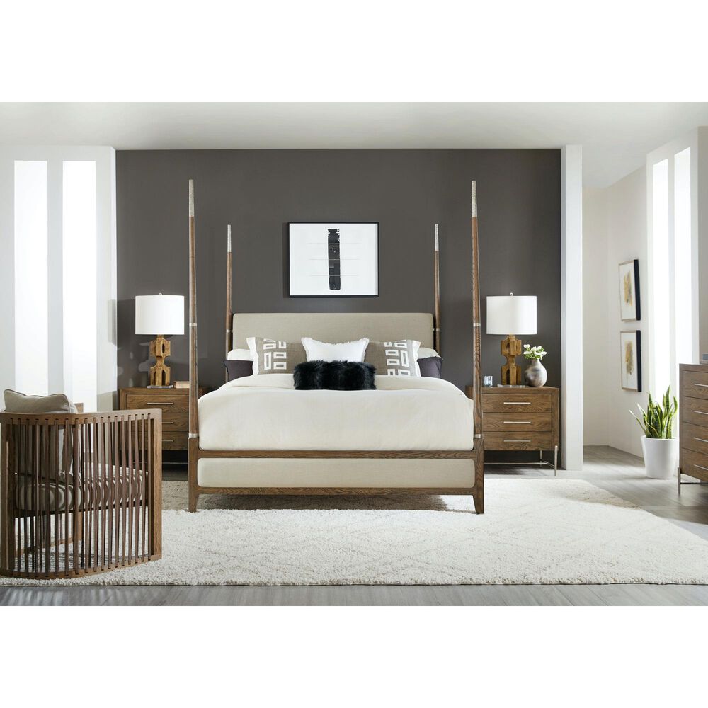 Hooker Furniture Chapman 3-Drawer Nightstand in Warm Brown and Pewter, , large