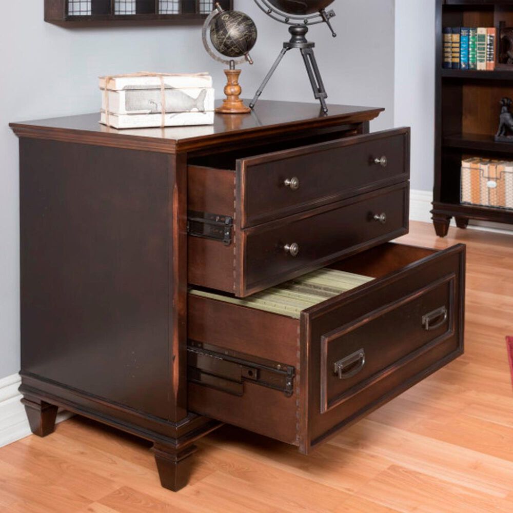 Wycliff Bay Hartford File Cabinet in Black and Oak, , large