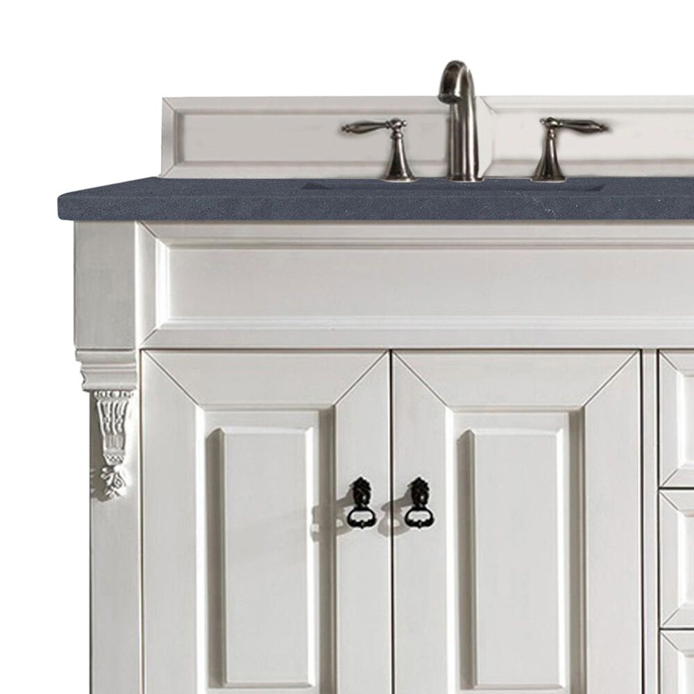 James Martin Vanities Brookfield 72&quot; Double Bathroom Vanity in Bright White with 3 cm Charcoal Soapstone Quartz Top and Rectangle Sinks, , large