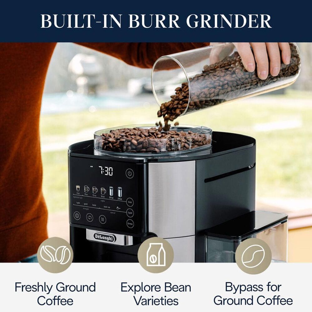 DeLonghi TrueBrew 8.8 Oz Drip Coffee Maker in Stainless Steel and Black, , large