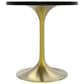 Leisuremod Verve 27" Round Dining Table with MDF Top in Brushed Gold and Black - Table Only, , large