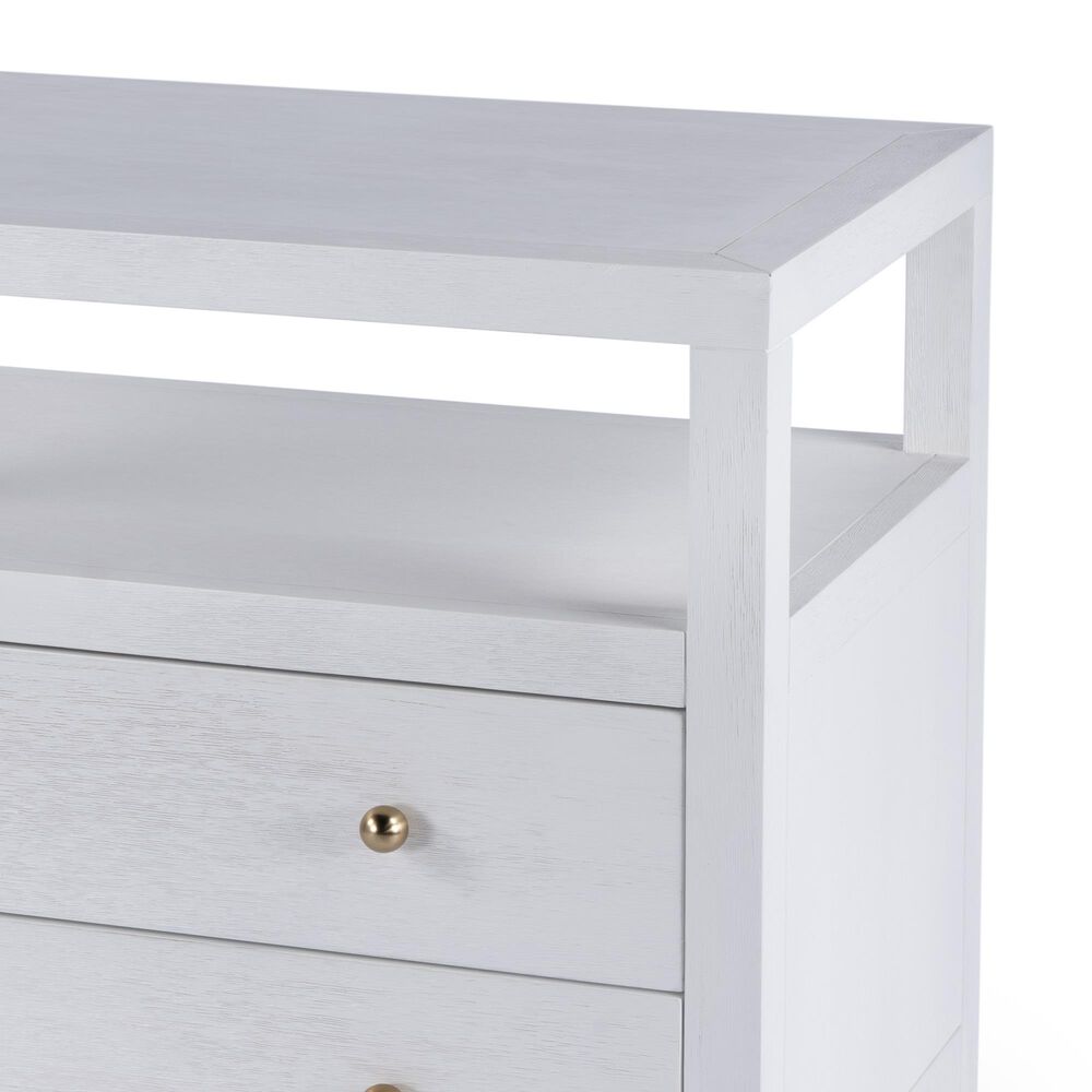 Butler Specialty Company Nora 2-Drawer Wide Nightstand with Open Shelf in Textured White, , large