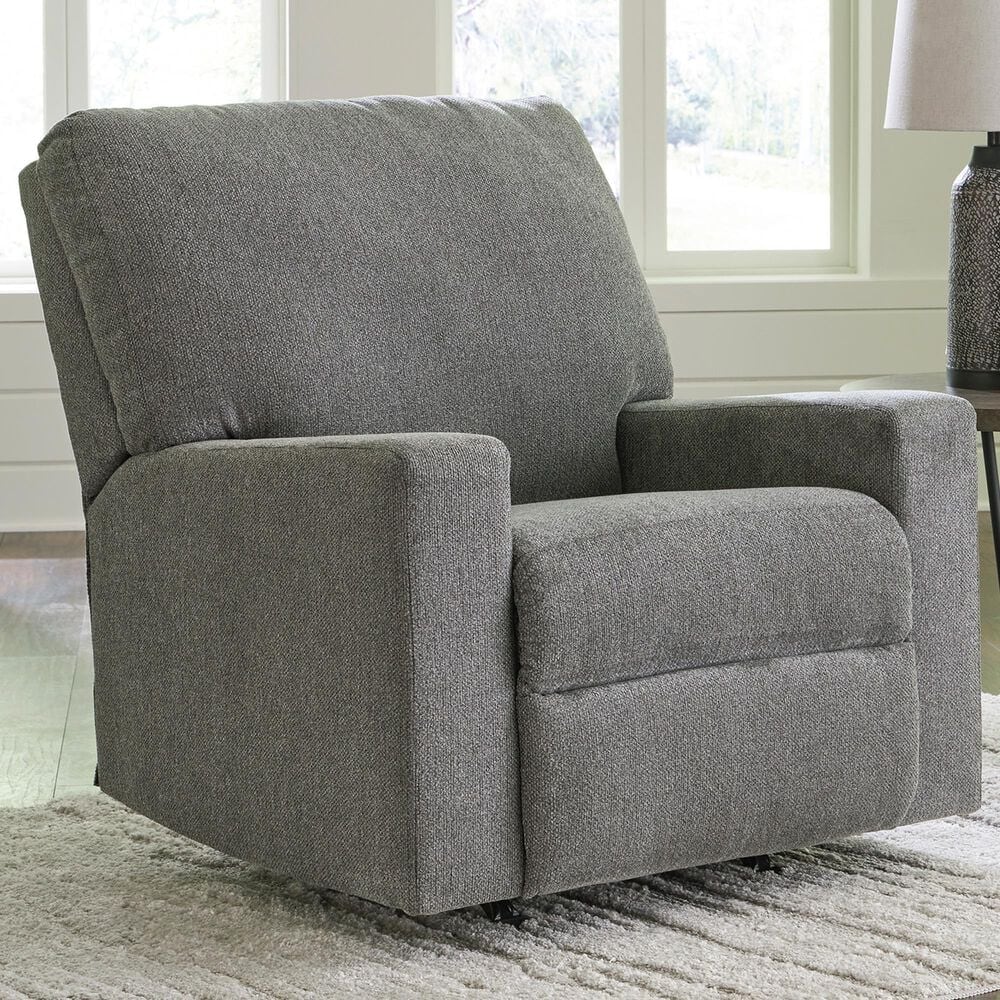 Ashley Deltona Manual Rocker Recliner in Graphite, , large