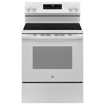 GE Appliances 30" Freestanding Electric Range with Steam Clean in White, , large