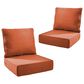 Sunwell Garden 22" Outdoor Seat and Back Cushion Set in Orange (Set of 2), , large