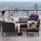 CorLiving Parksville 6-Piece Patio Sectional Set in Black and Gray, , large