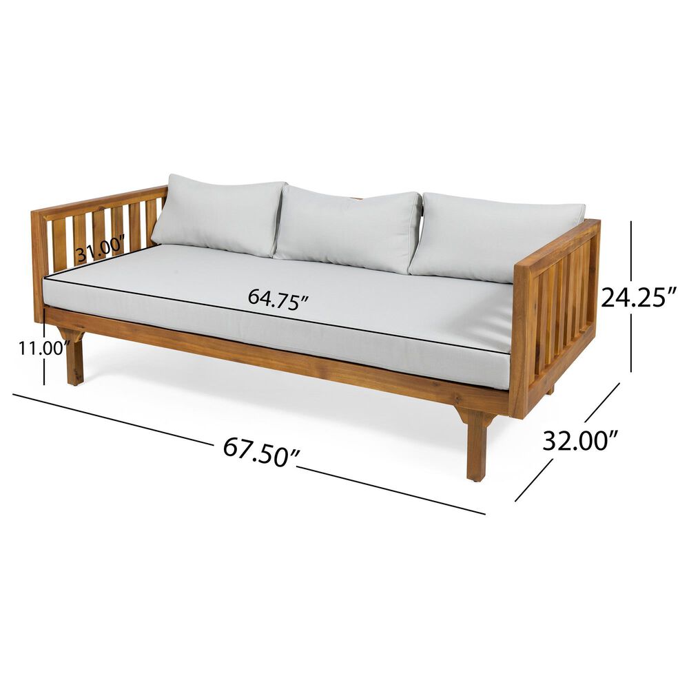 Hearth and Haven Claremont Outdoor Sofa Daybed in Beige, , large