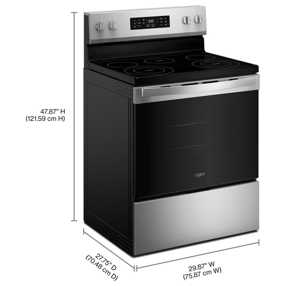 Whirlpool 5.3 Cu. Ft. Freestanding Electric Range in Stainless Steel, , large