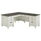 Wycliff Bay Hartford 4-Piece L-Shaped Desk with Bookcase and Lateral File Set in Antique White and Gray, , large