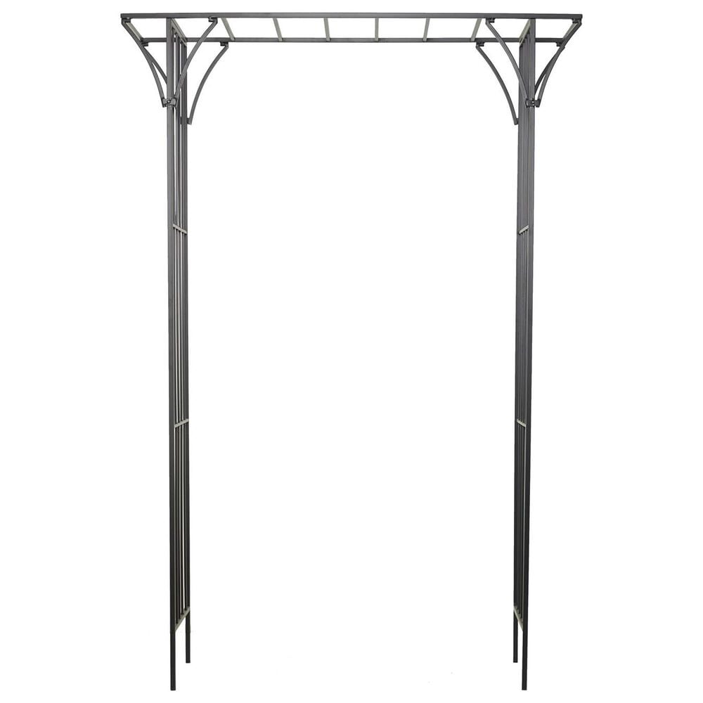 Maple and Jade Garden Arbor with Lattice Work Sides in Matte Black, , large