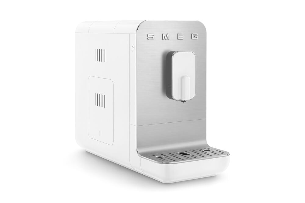 SMEG 47.34 Oz Fully Automatic Coffee Machine in Matte White and Smoky Grey, , large