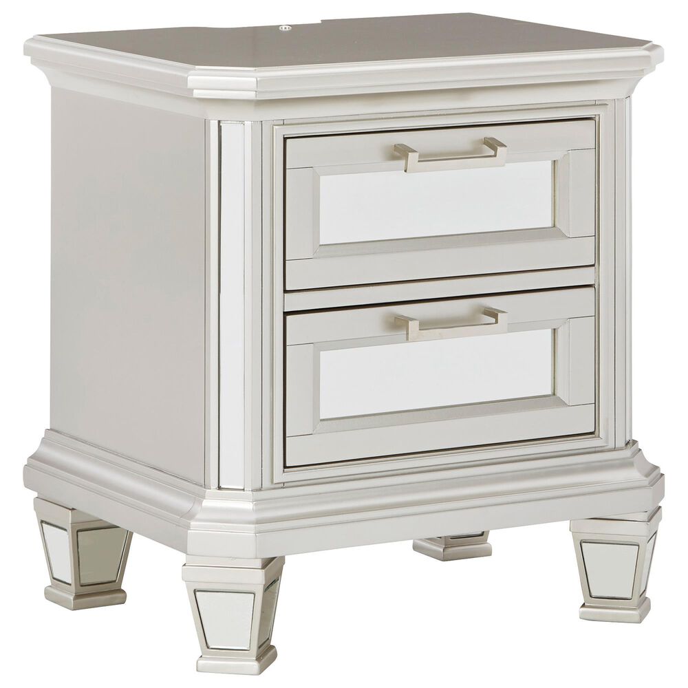 Signature Design by Ashley Lindenfield 2 Drawer Nightstand in Silver, , large