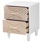 Baxton Studio Louetta 2-Drawer Nightstand in White and Natural Brown, , large