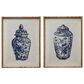 Creative Coop Stellan 27.5" x 21.75" Ginger Jar Wall Art in Blue (Set of 2), , large