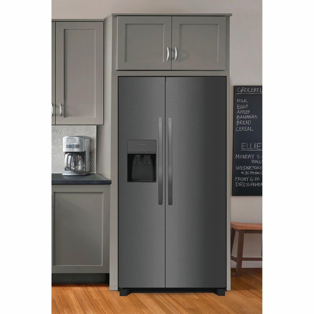 Frigidaire 25.6 Cu. Ft. Standard Depth Side-by-Side Refrigerator in Black Stainless Steel, , large