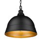 Golden Lighting Rebel 2-Light Pendant in Matte Black, , large