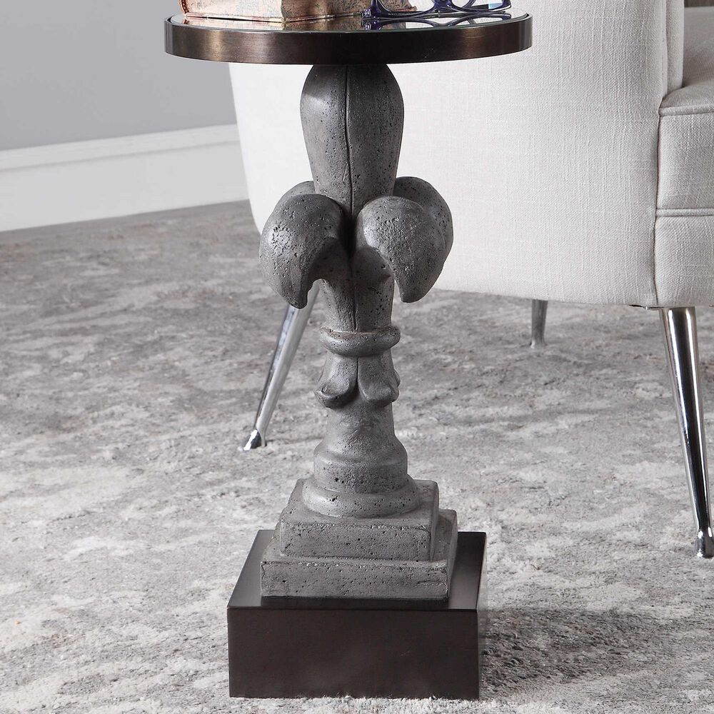 Uttermost Francois Accent Table in Aged Gray and Dark Bronze, , large