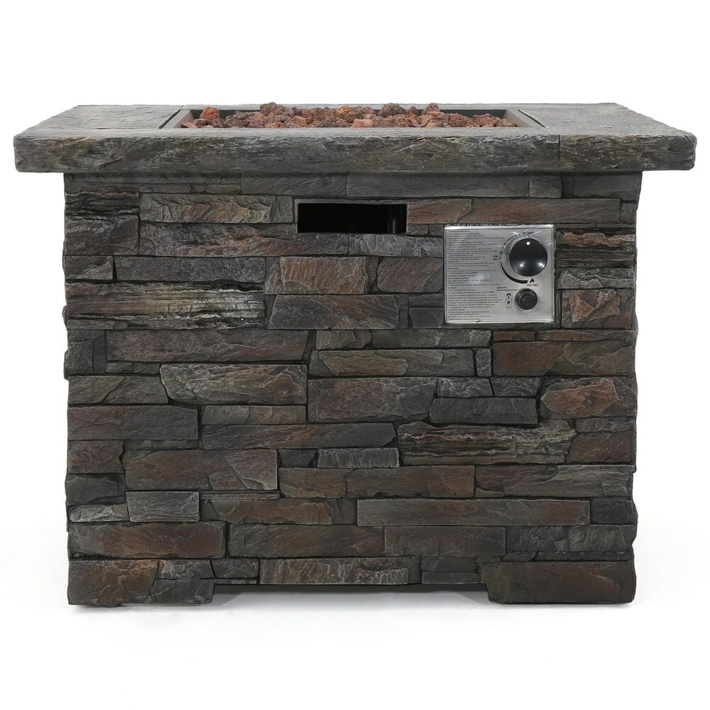 Hearth and Haven 35&quot; Square MgO Concrete Fire Pit in Stone Gray, , large