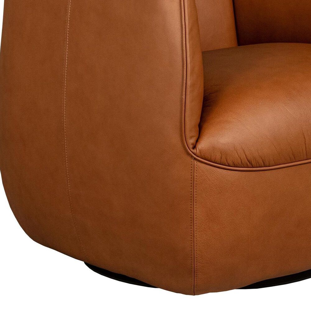 Natuzzi Editions Wally Swivel Chair in Pasadena Brandy (Set of 2), , large