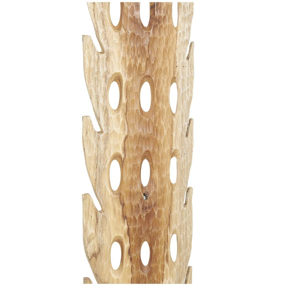 Maple and Jade 60&quot; Handmade Tall Floor Cutout Post Decorative Sculpture in Light Brown and Black, , large