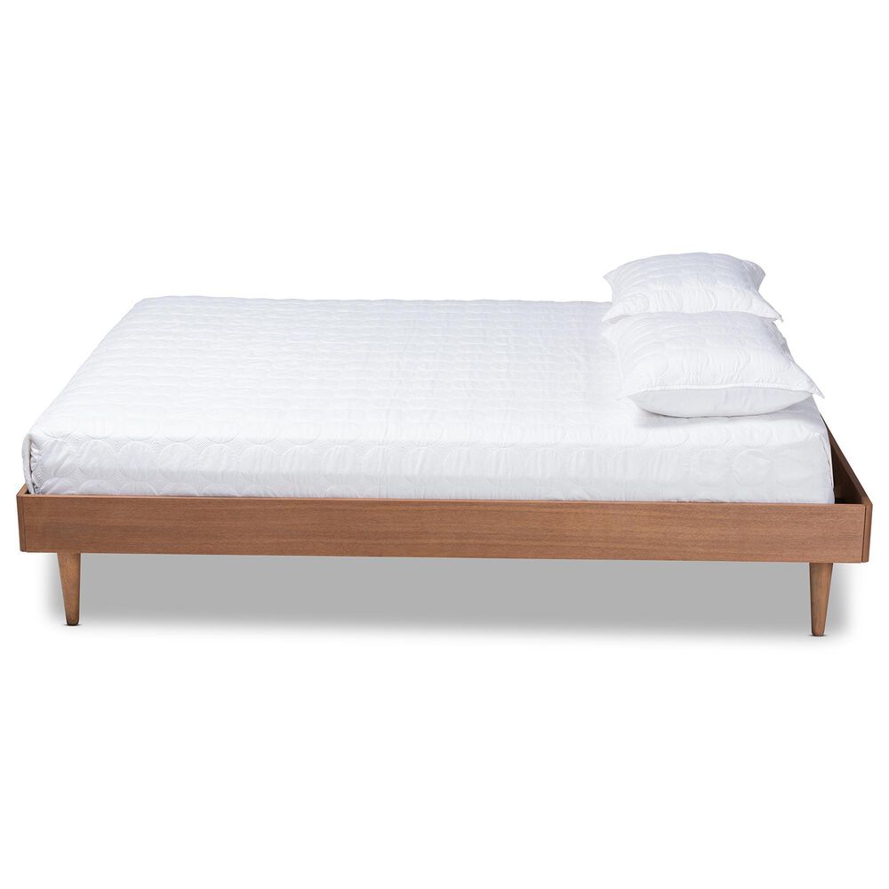 Baxton Studio Rina King Platform Bed Frame in Ash Walnut, , large