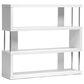 Baxton Studio Barnes 3-Shelf Bookcase in White and Chrome, , large