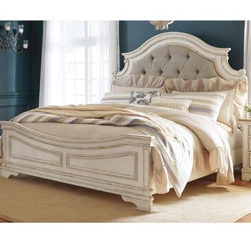 Signature Design by Ashley Realyn Queen Panel Bed in Chipped White, , large