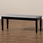 Baxton Studio Corey Dining Bench with Grey Cushion in Dark Brown, , large