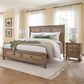 Riva Ridge Oxford California King Panel Storage Bed with Two Nightstands in Tan with USB Ports, , large