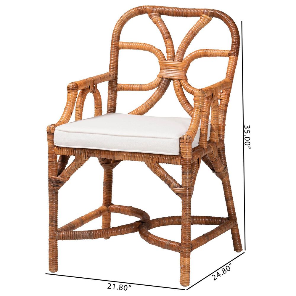Baxton Studio Alondra Arm Chair in Light Honey, , large