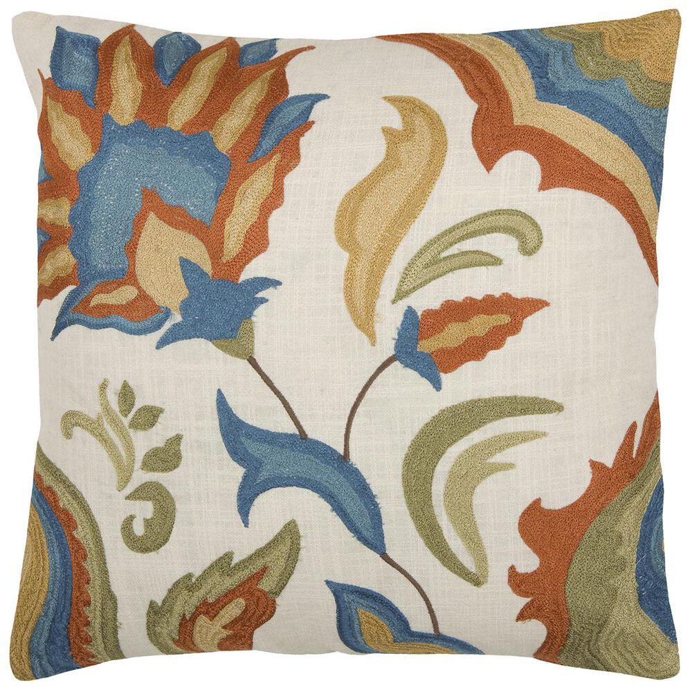 Rizzy Home 18" x 18" Pillow Cover in Blue and Orange, , large