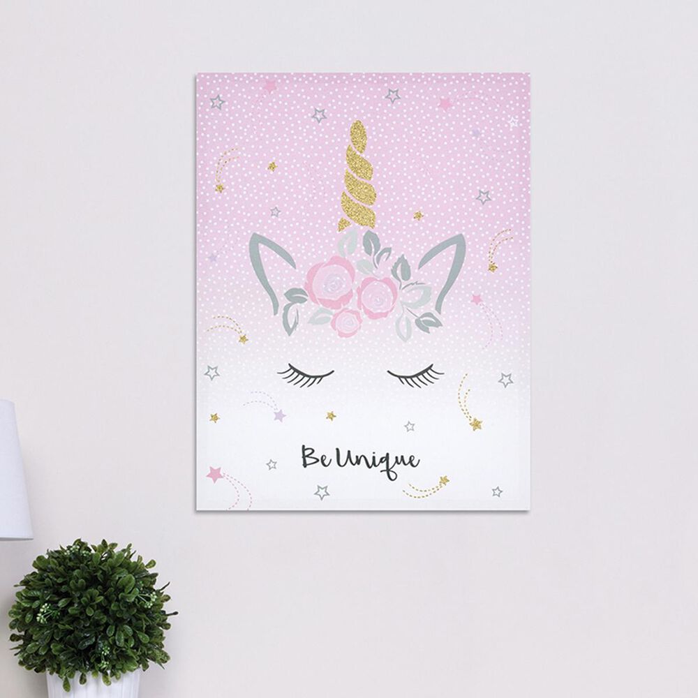 Trend Labs Mystical Dreams Unicorn Canvas Wall Art in White, , large