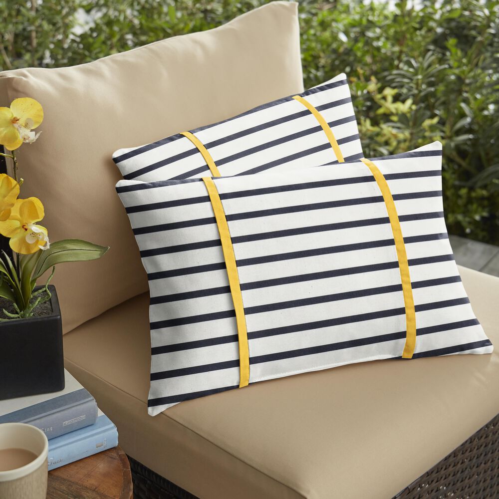 Sorra Home Sunbrella 12" x 24" Pillow in Lido Indigo (Set of 2), , large
