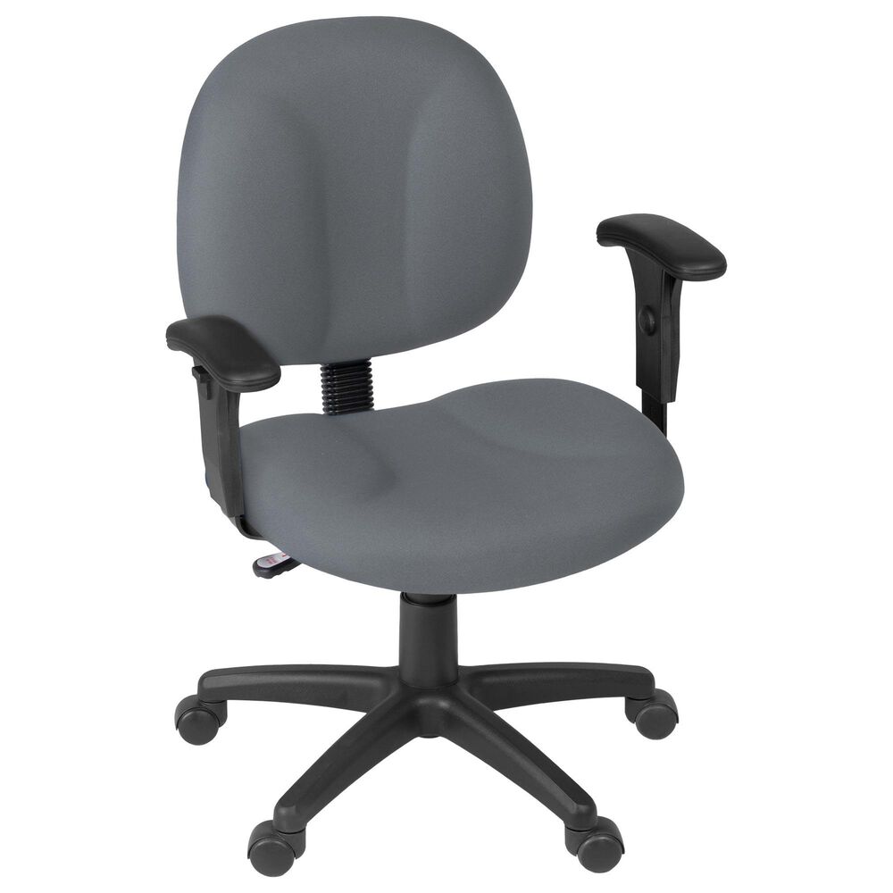Regency Global Sourcing Comfort Series Swivel Computer Task Chair with Adjustable Arms in Grey, , large