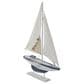 Maple and Jade Sail Boat Decorative Sculpture in Distressed White, Blue, Yellow and Red (Set of 2), , large