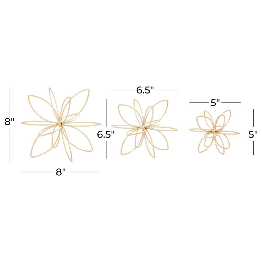 CosmoLiving by Cosmopolitan 3D Geometric Sculpture in Gold &#40;Set of 3&#41;, , large