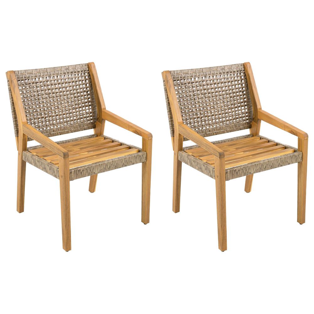 Hearth and Haven Outdoor Dining Chair in Cream (Set of 2), , large