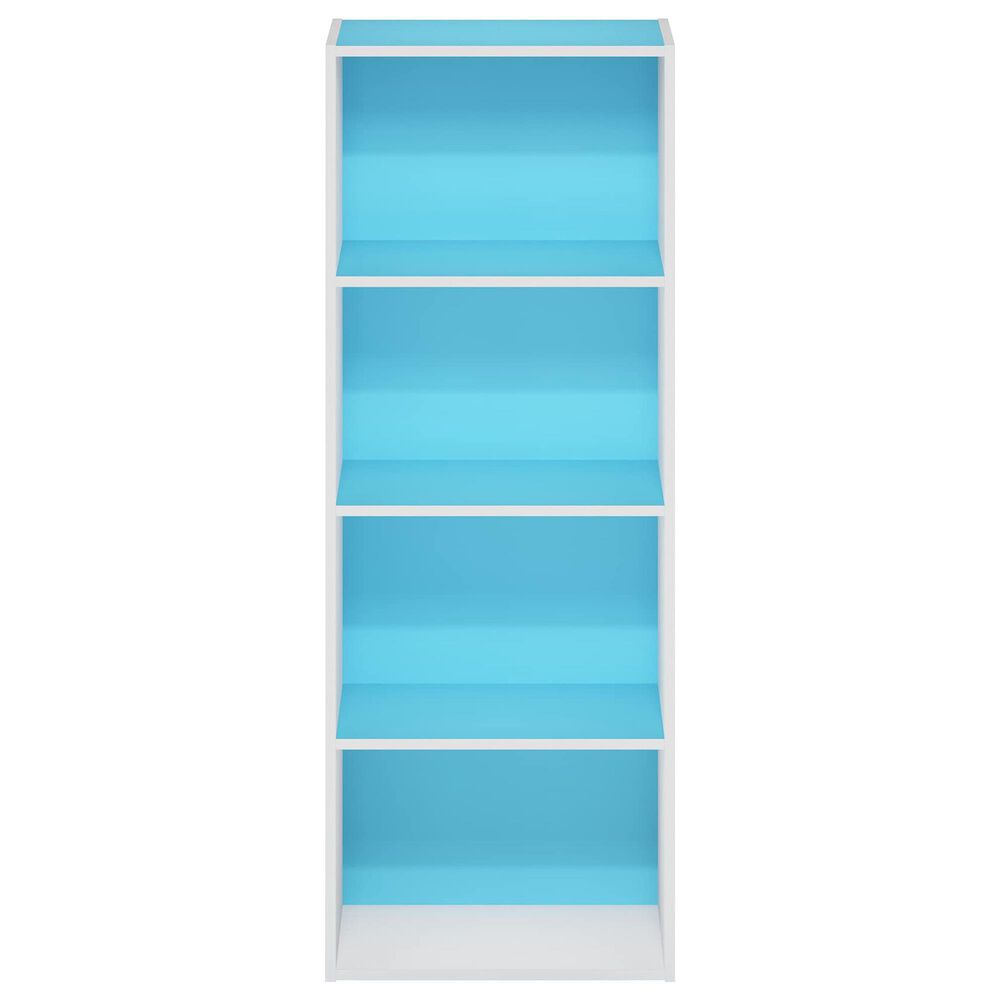 HOMLUX 4-Tier Open Shelf Bookcase in Light Blue and White, , large
