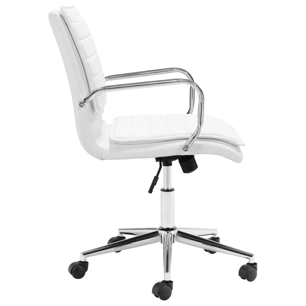 Zuo Modern Partner Office Chair in White and Chrome, , large