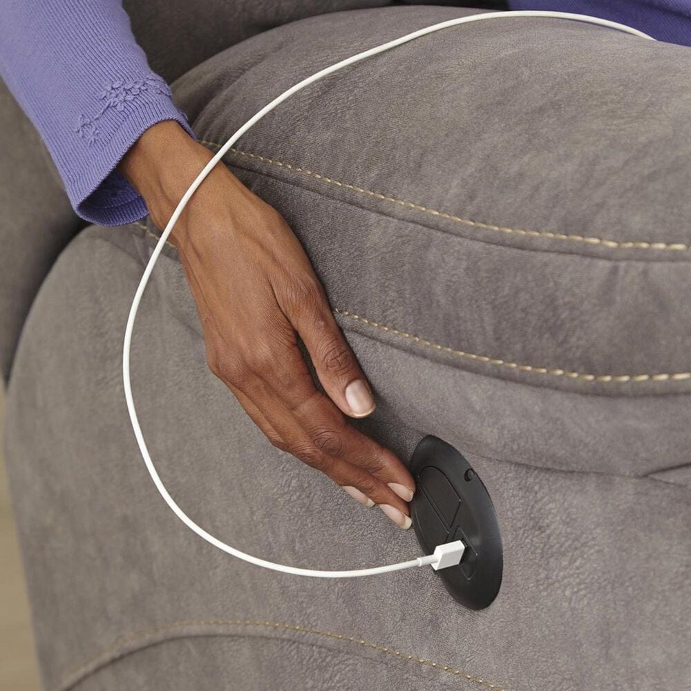 Catnapper Reyes Power Lay Flat Reclining Console Loveseat in Graphite, , large