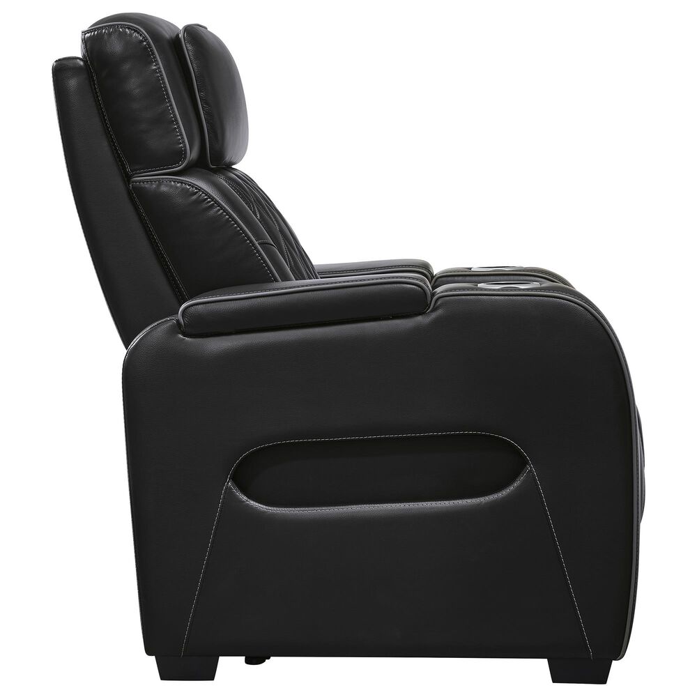 Ashley Boyington Leather Power Recliner in Black, , large