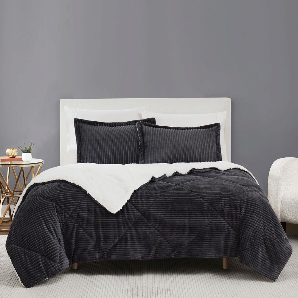 Pem America Corduroy 3-Piece Full/Queen Comforter Set in Grey, , large