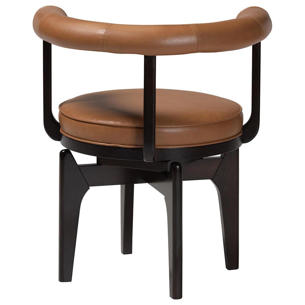 Baxton Studio Delacruz Swivel Arm Chair in Black, , large