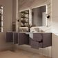 Lexora Home Geneva 84" Double Bathroom Vanity in Dark Grey with 2 cm White Carrara Marble Top and Rectangular Sinks, , large