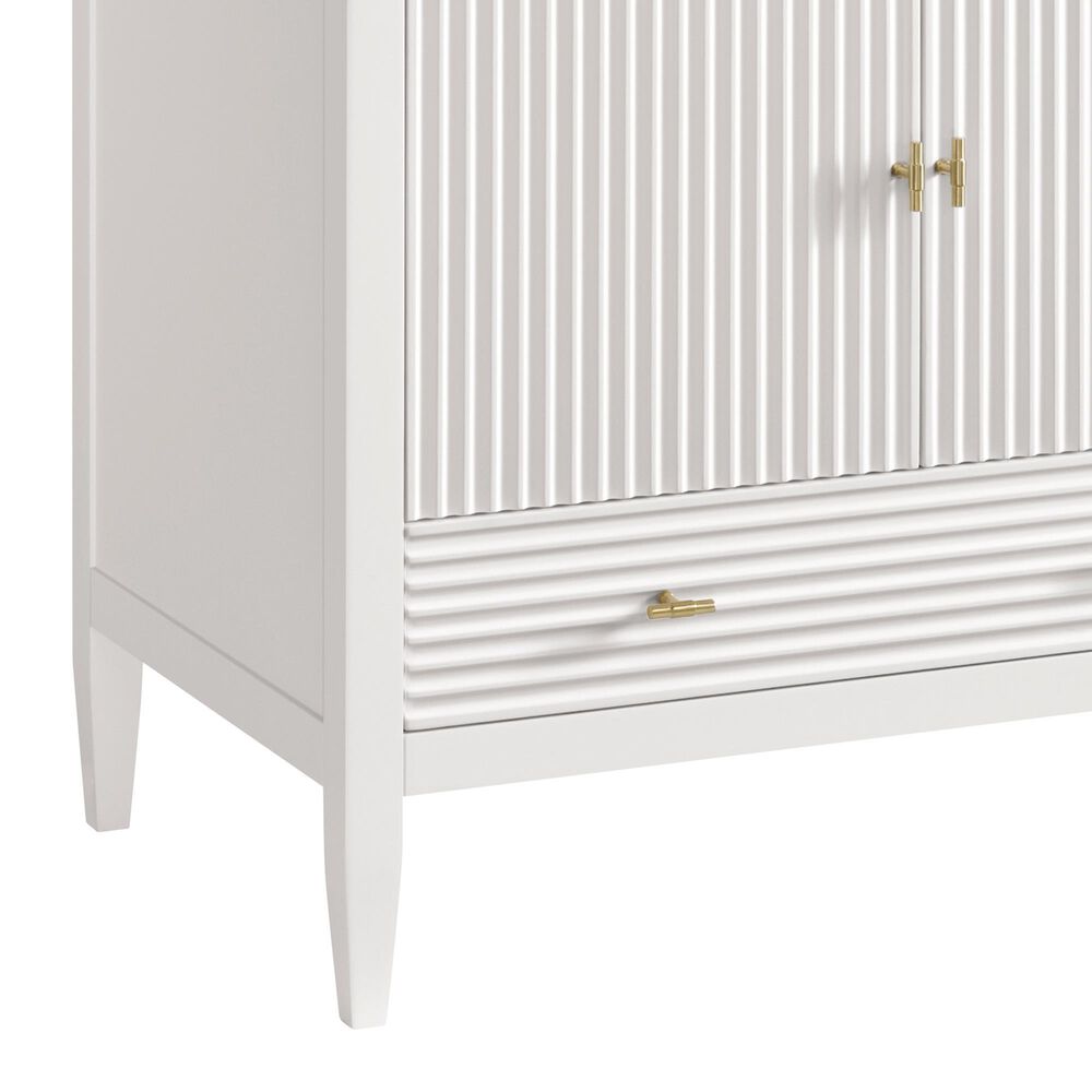 James Martin Vanities Myrrin 36&quot; Vanity in Bright White with 3 cm Eternal Jasmine Pearl Quartz Top, , large