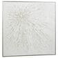 Maple and Jade 39" x 39" Canvas Starburst Abstract Metallic Framed Wall Art with Silver Framed in White, , large
